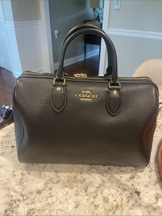 Coach Handbags - Coach Black Pebbled Leather Large Rowen with Gold Hardware